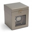 WOLF Pewter Palermo Single Watch Winder with Storage