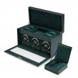 WOLF Green British Racing Triple Watch Winder with Storage