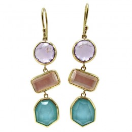 IPPOLITA 18K Yellow Gold Drop Three Stone Earrings