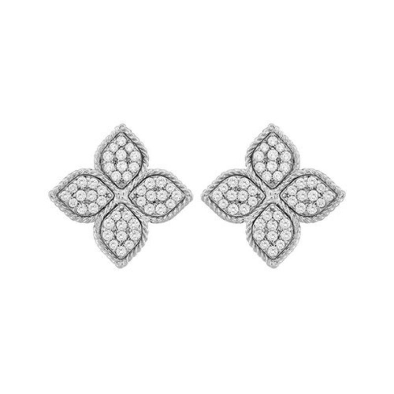 Roberto Coin Princess Flower 18ct Yellow and White Gold 037ct Diamond Stud  Earrings ADR777EA0639 YW  Mappin and Webb