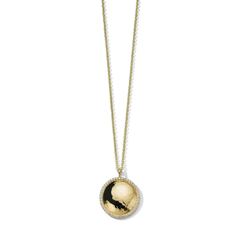 Gold Squiggle Border 'CC' Necklace