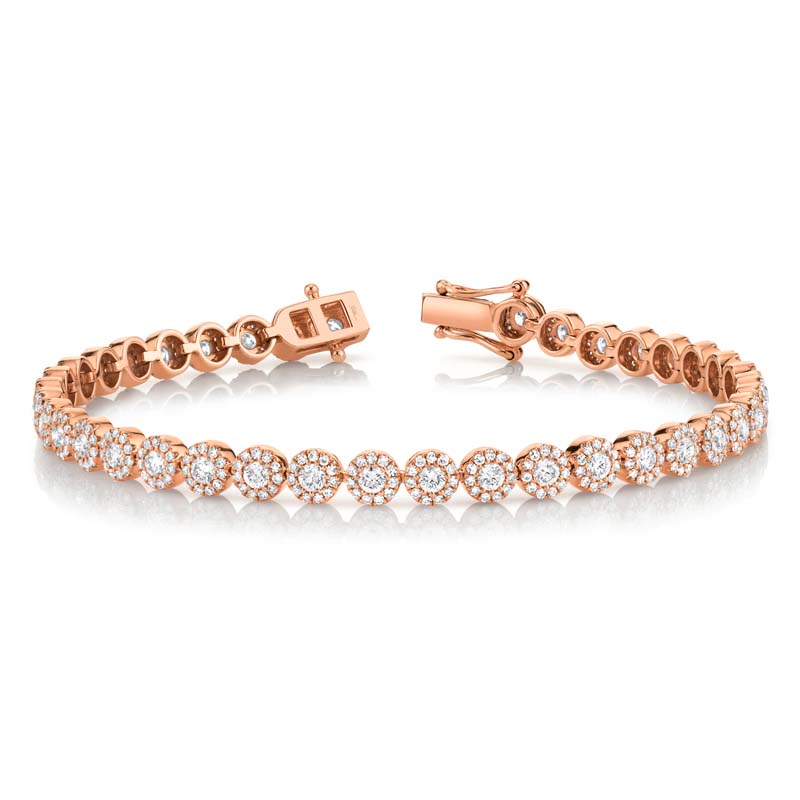 3.03ct 14k Rose Gold Diamond Lady's Bracelet - SC55002632